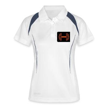 hantel - Frauen Polo atmungsaktiv - Weiß/Navy - Vorne