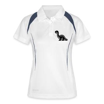 Dinosaurier - Frauen Polo atmungsaktiv - Weiß/Navy - Vorne