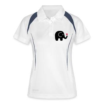 elefant herz - Frauen Polo atmungsaktiv - Weiß/Navy - Vorne