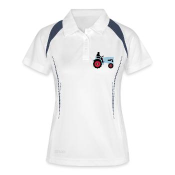 bauer_mit_traktor_032013_b_3c - Polo respirant Femme - blanc/marine - Devant