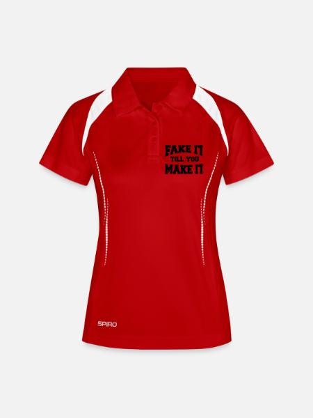Fake it till you make it - Women's Polo breathable - white/navy