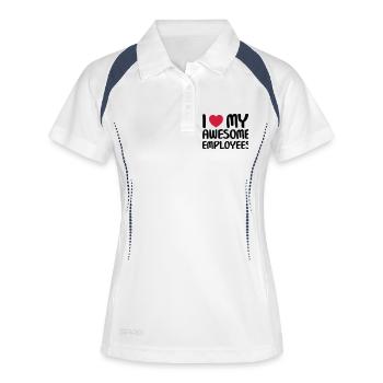 I Heart My Awesome Employees - Frauen Polo atmungsaktiv - Weiß/Navy - Vorne
