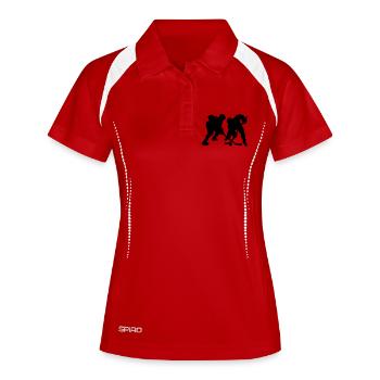 icehockey_16 - Women's Polo breathable - white/navy - Front