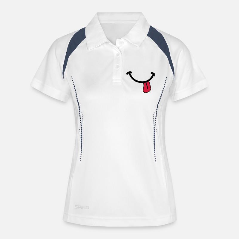 SMILEY - Women's Polo breathable - white/navy
