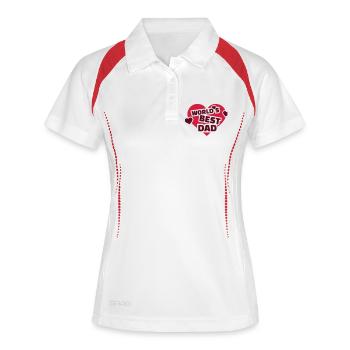 World's best Dad - Polo respirant Femme - blanc/marine - Devant