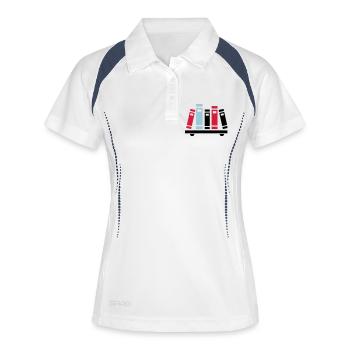 Bücher - Frauen Polo atmungsaktiv - Weiß/Navy - Vorne