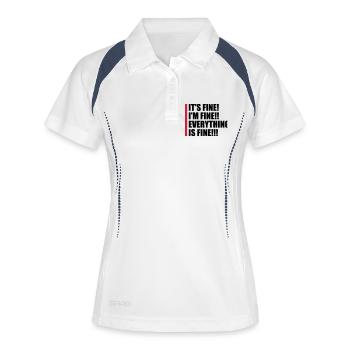 everything is fine Zitat - Frauen Polo atmungsaktiv - Weiß/Navy - Vorne