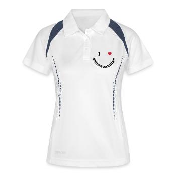 I love Snowboarding - Women's Polo breathable - white/navy - Front