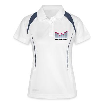 equalizer - Frauen Polo atmungsaktiv - Weiß/Navy - Vorne
