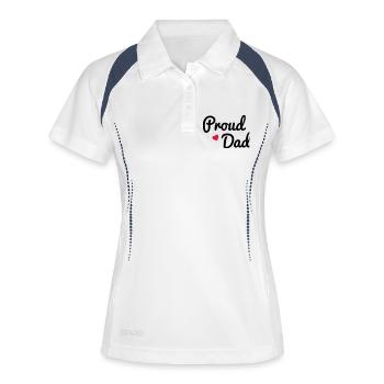 Proud Dad - Frauen Polo atmungsaktiv - Weiß/Navy - Vorne
