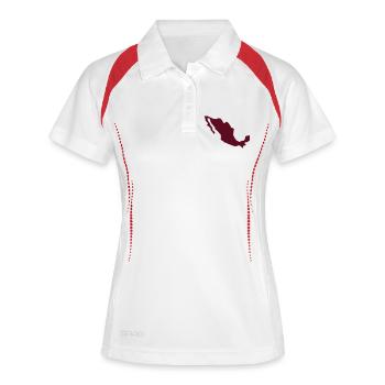 Mexiko - Frauen Polo atmungsaktiv - Weiß/Navy - Vorne