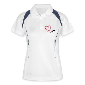 Flugzeug - Frauen Polo atmungsaktiv - Weiß/Navy - Vorne