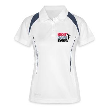 Best game ever - handball - Frauen Polo atmungsaktiv - Weiß/Navy - Vorne
