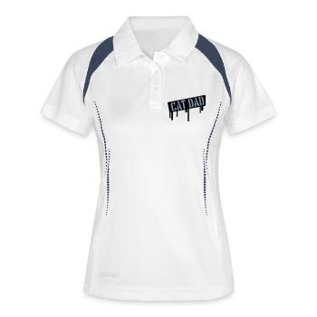Stamp Cat Dad Logo - Polo respirant Femme - blanc/marine - Devant