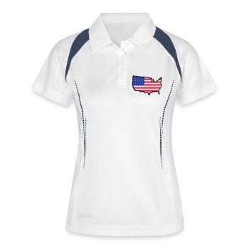 USA Flag Country Outline - Women's Polo breathable - white/navy - Front