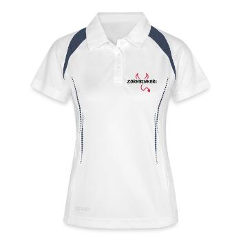 Zornbinkerl - Frauen Polo atmungsaktiv - Weiß/Navy - Vorne
