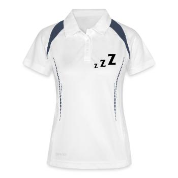 zzz schlafen - Frauen Polo atmungsaktiv - Weiß/Navy - Vorne