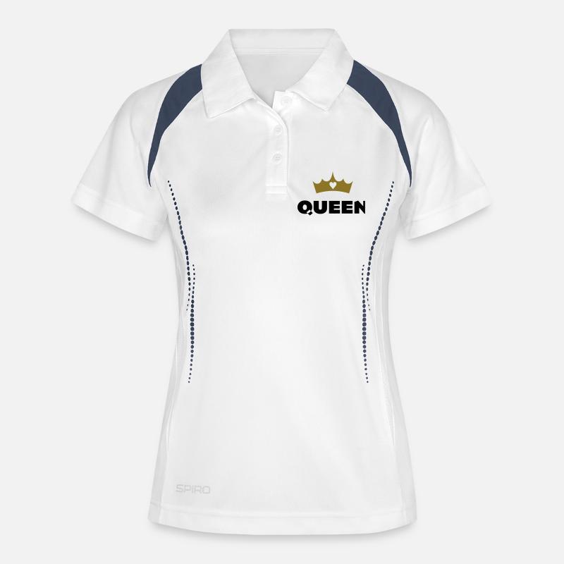 QUEEN - Women's Polo breathable - white/navy