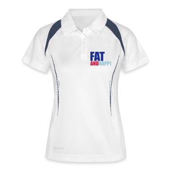 Fat & Happy - Polo respirant Femme - blanc/marine - Devant