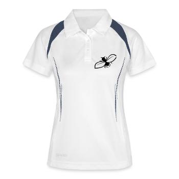 Design Nervige Fliege - Frauen Polo atmungsaktiv - Weiß/Navy - Vorne