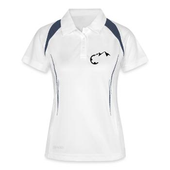 Kettenrad Mountains - Frauen Polo atmungsaktiv - Weiß/Navy - Vorne