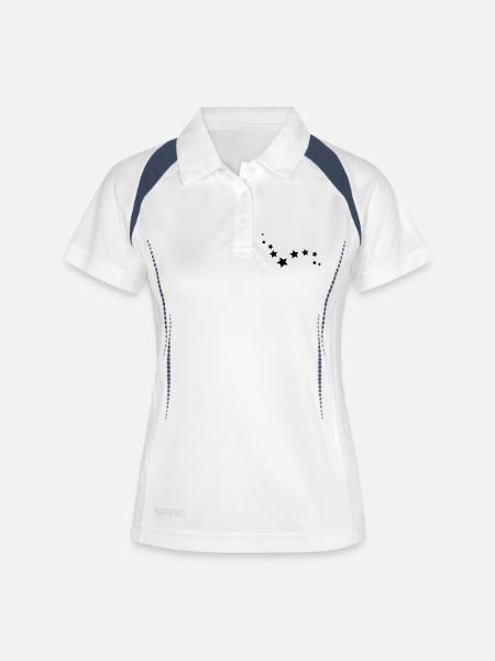stars - Polo respirant Femme - blanc/marine