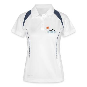 natation - Polo respirant Femme - blanc/marine - Devant