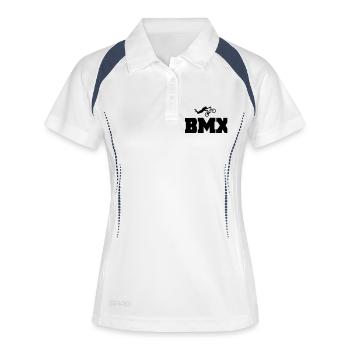 bmx - Polo respirant Femme - blanc/marine - Devant