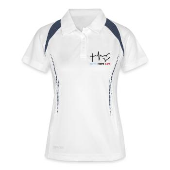 faith_hope_love_2 - Polo respirant Femme - blanc/marine - Devant