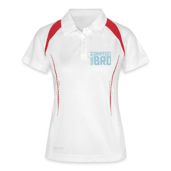 Worlds okayest Bro Citation - Polo respirant Femme - blanc/marine - Devant