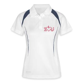 i love you - Frauen Polo atmungsaktiv - Weiß/Navy - Vorne