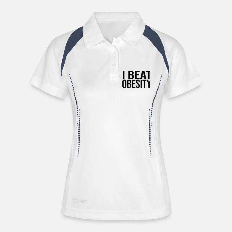 I Beat Obesity - Women's Polo breathable - white/navy