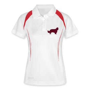 Cavalier King Charles Spaniel - Polo respirant Femme - blanc/marine - Devant