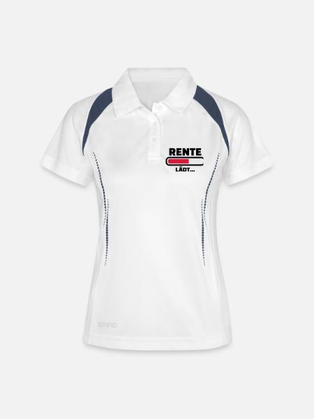 Rente - Frauen Polo atmungsaktiv - Weiß/Navy