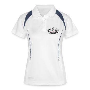 Krone Symbol - Frauen Polo atmungsaktiv - Weiß/Navy - Vorne
