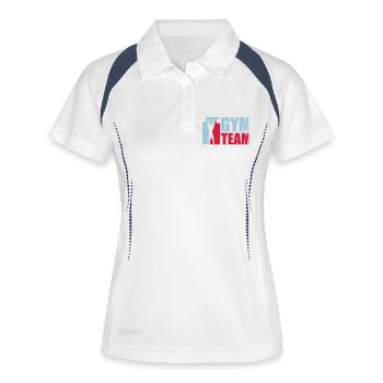 crew team sport club logo silhouette outline stron - Women's Polo breathable - white/navy - Front