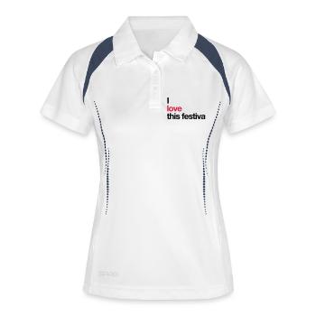 I love this festival 2C - Frauen Polo atmungsaktiv - Weiß/Navy - Vorne