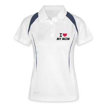 I Love My Mom - Frauen Polo atmungsaktiv - Weiß/Navy - Vorne
