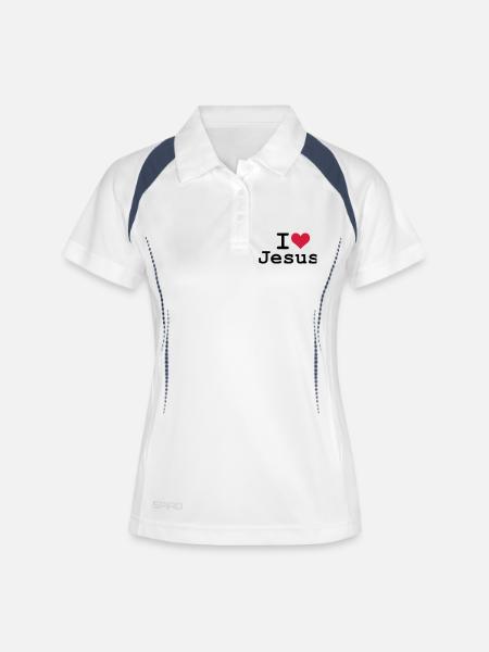 I Love Jesus - Women's Polo breathable - white/navy