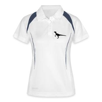 Dinosaurier - Frauen Polo atmungsaktiv - Weiß/Navy - Vorne