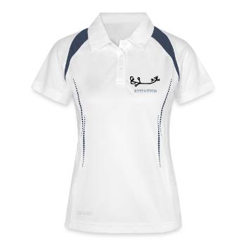 Wikinger Rune - Frauen Polo atmungsaktiv - Weiß/Navy - Vorne