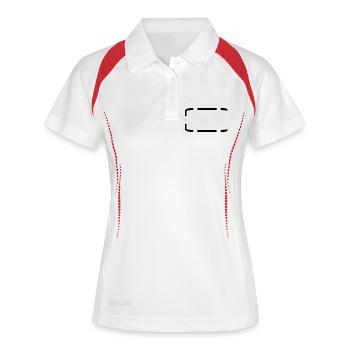 border frame parentheses text field write name - Women's Polo breathable - white/navy - Front