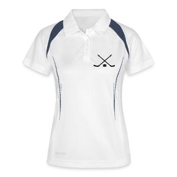 Eishockey - Frauen Polo atmungsaktiv - Weiß/Navy - Vorne