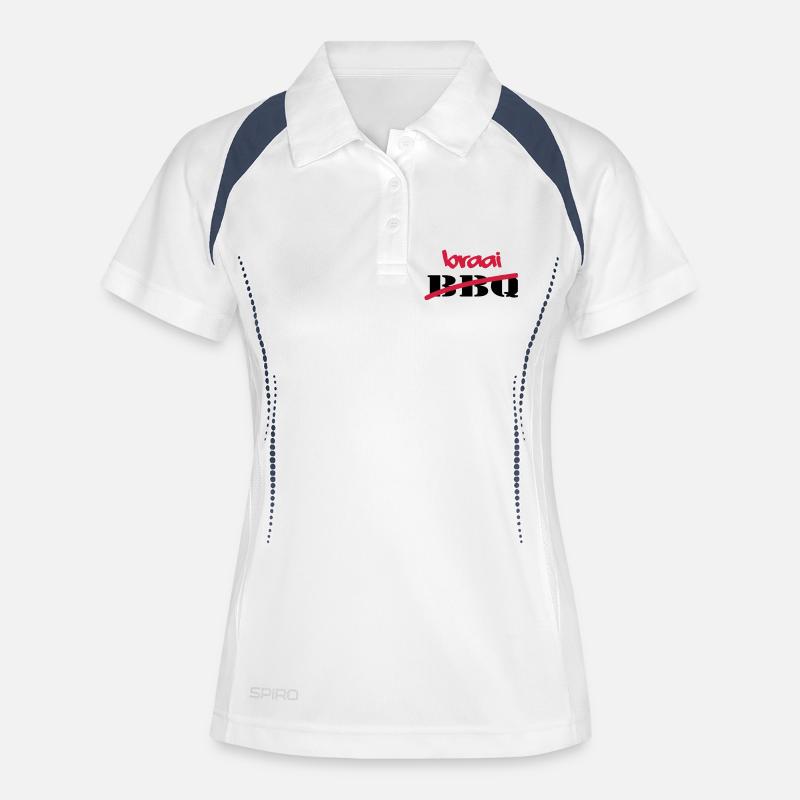 Braai Not BBQ - Women's Polo breathable - white/navy