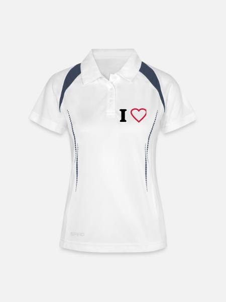 i love - Women's Polo breathable - white/navy