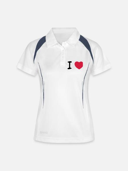 heart - Women's Polo breathable - white/navy