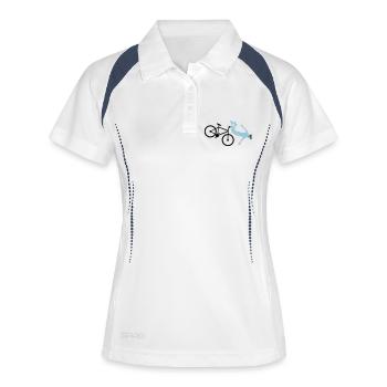 bicycle accident crash bicycle helmet cycling stu - Women's Polo breathable - white/navy - Front