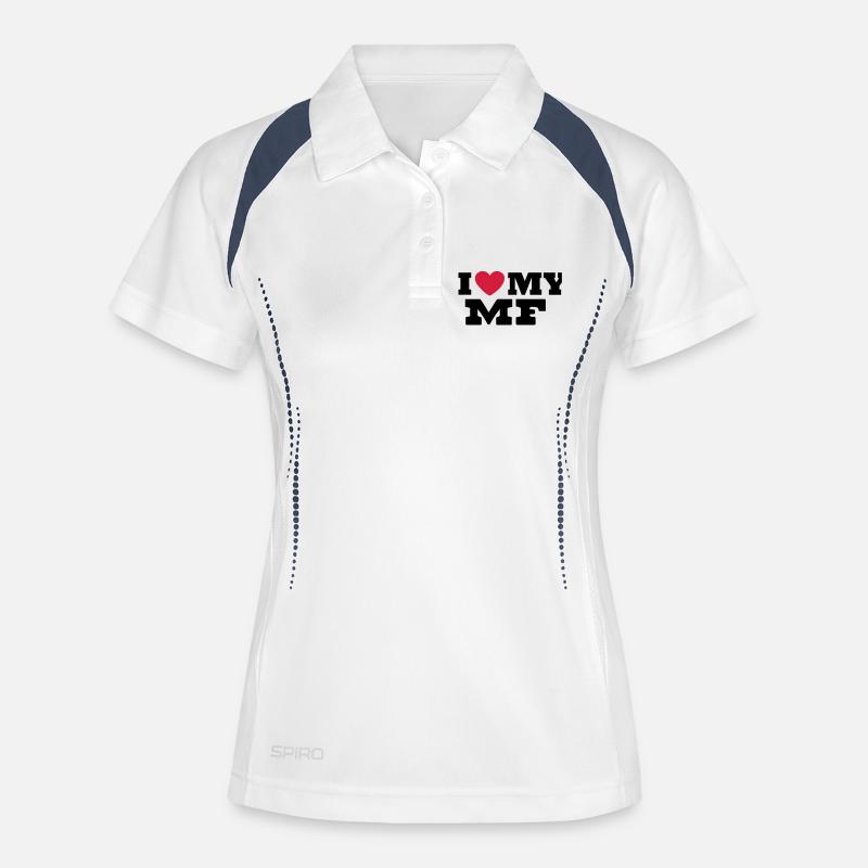 J'aime mon MF - Polo respirant Femme - blanc/marine