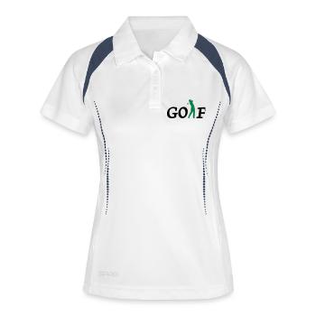 golf sport - Polo respirant Femme - blanc/marine - Devant