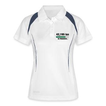 Marathon in progress - Women's Polo breathable - white/navy - Front